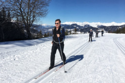 A cross country ski lesson at the Altiport in Meribel