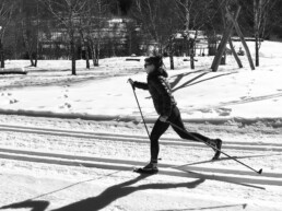 Cross country skier in Bozel Courchevel